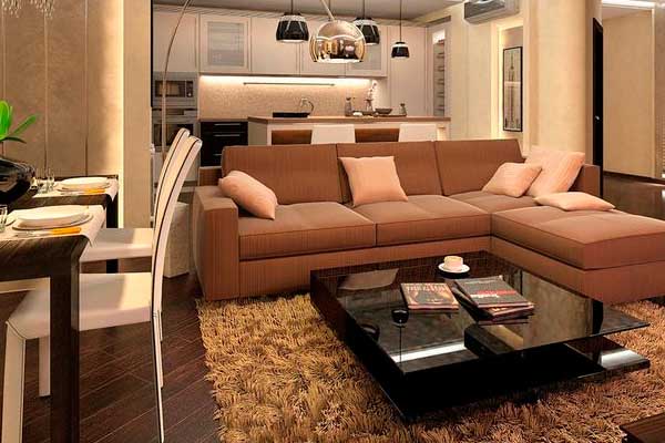 Интерьер трёхкомнатной квартиры